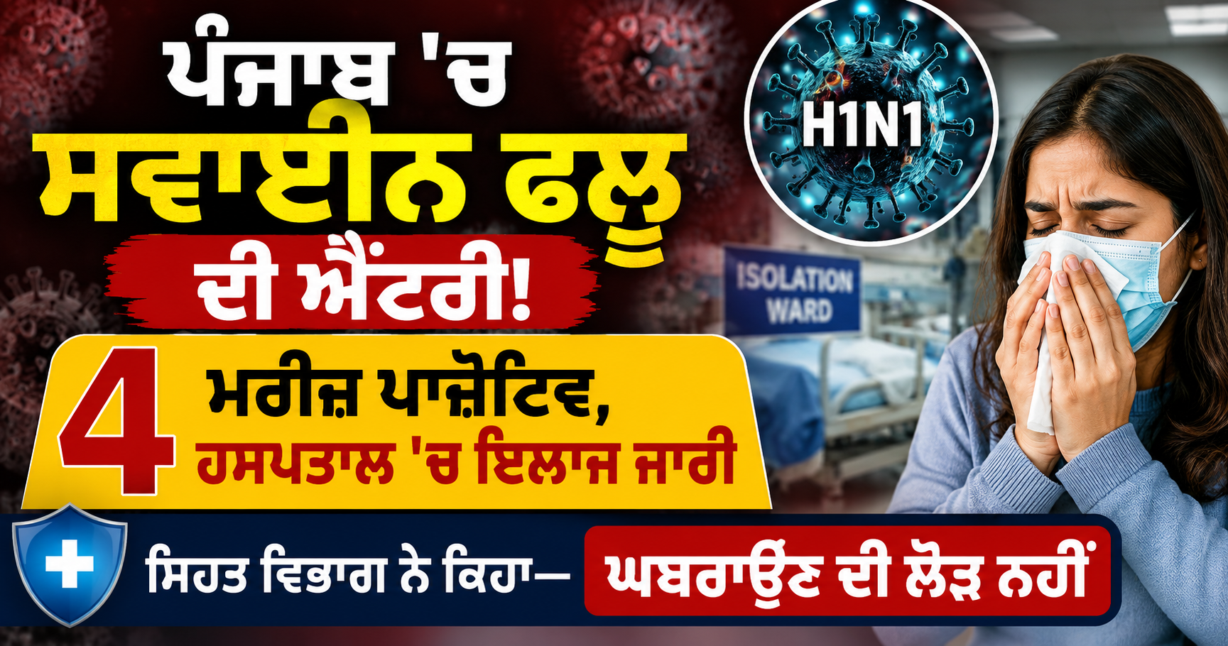 ਪੰਜਾਬ ’ਚ ਸਵਾਈਨ ਫਲੂ ਦੀ ਐਂਟਰੀ! 4 ਮਰੀਜ਼ ਪਾਜ਼ੇਟਿਵ, ਹਸਪਤਾਲ ’ਚ ਇਲਾ...