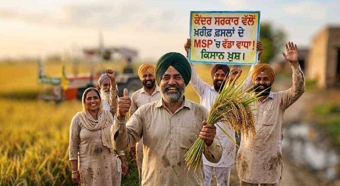 ਕਿਸਾਨਾਂ ਲਈ ਵੱਡੀ ਖੁਸ਼ਖਬਰੀ! ਕੇਂਦਰ ਸਰਕਾਰ ਨੇ ਖਰੀਫ਼ ਫਸਲਾਂ ਦੇ MSP ‘ਚ ਕੀਤਾ ਵਾਧਾ